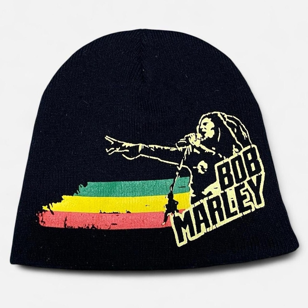 Y2K Bob Marley black beanie
